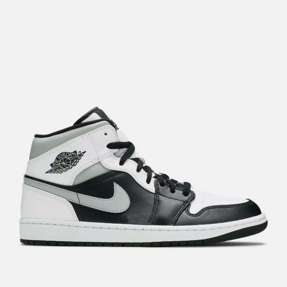 Air Jordan 1 Mid White Shadow 554724-073 Black Whi - Picture 2 of 6